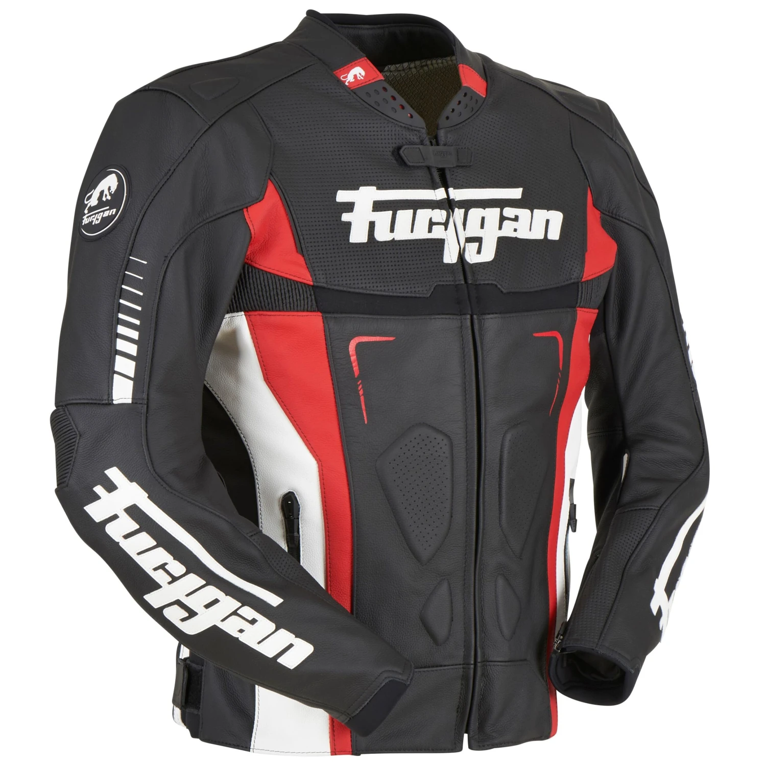 BLOUSON CUIR FURYGAN TRACK NOIR/ROUGE/BLANC 2 BLOUSON CUIR FURYGAN TRACK NOIR/ROUGE/BLANC – Image 2