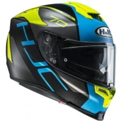 CASQUE HJC R-PHA 70 VIAS NOIR/BLEU/JAUNE FLUO