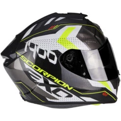 CASQUE SCORPION EXO 1400 AIR TRIKA 5 CASQUE SCORPION EXO 1400 AIR TRIKA -Équipement De Cyclisme casque scorpion exo 1400 air trika noir blanc jaune 4