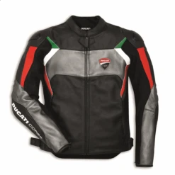 DUCATI BLOUSON CUIR CORSE C3 DAINESE NOIR/GRIS PERFORE