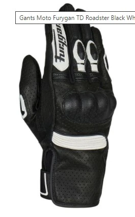GANTS FURYGAN TD ROADSTER BLACK WHITE ETE 1 GANTS FURYGAN TD ROADSTER BLACK WHITE ETE