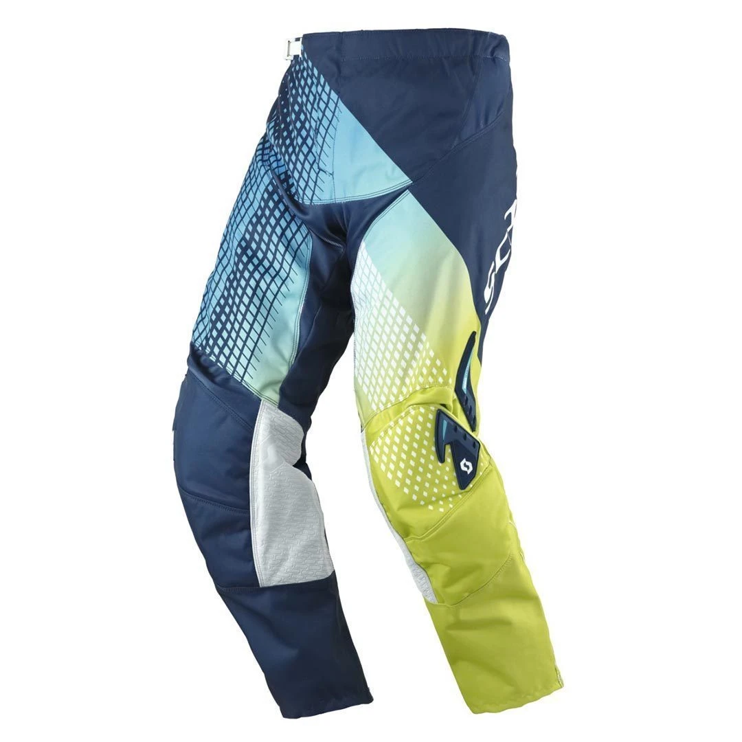 PANTALON TEXTILE CROSS SCOTT DIRT 350 KID BLEU/VERT 1 PANTALON TEXTILE CROSS SCOTT DIRT 350 KID BLEU/VERT