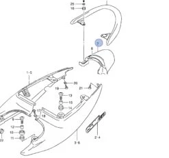 SUZUKI COUVERCLE DE ARRIERE SV650 1999-2001