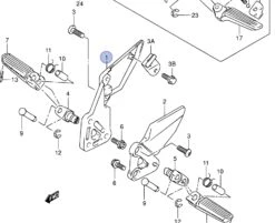 SUZUKI PLATINE REPOSE PIED SV1000 (2003-2005) / SV650 (2003)