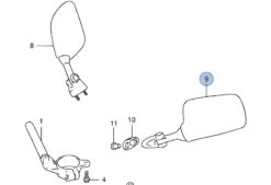 SUZUKI RETROVISEUR GSX-R600 (1997-2000) / GSX-R750 (1996-1999)