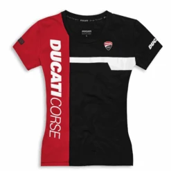 T-SHIRT DUCATI DC TRACK 21 FEMME NOIR/ROUGE